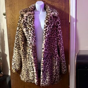 Current Mood Leopard Print Teddy Jacket L